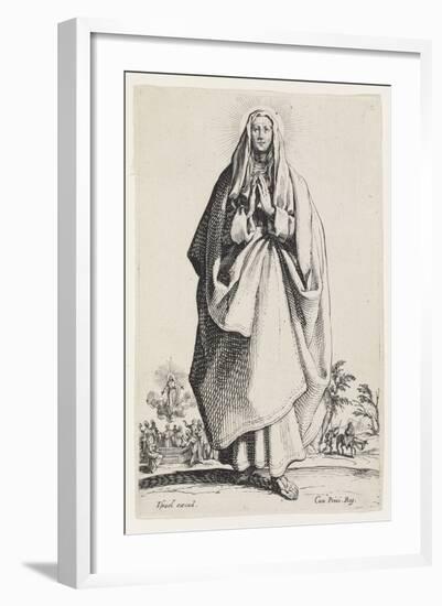 The Virgin Mary from Les Grands Apôtres (The Large Apostles), 1631 (Etching)-Jacques Callot-Framed Giclee Print