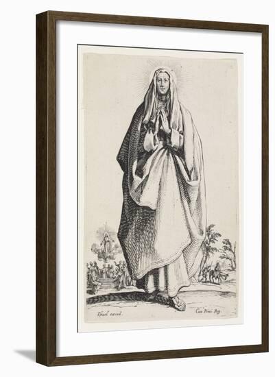 The Virgin Mary from Les Grands Apôtres (The Large Apostles), 1631 (Etching)-Jacques Callot-Framed Giclee Print