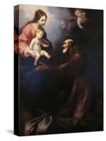 The Virgin Mary Gives St Felice da Cantalice the Infant Jesus-Simone Pignoni-Stretched Canvas