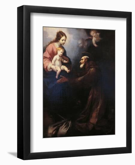 The Virgin Mary Gives St Felice da Cantalice the Infant Jesus-Simone Pignoni-Framed Giclee Print