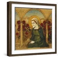 The Virgin Mary in the Rosegarden; Jungfru Maria I Rosengard-Albert Edelfelt-Framed Giclee Print