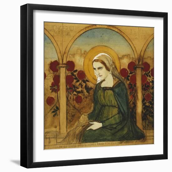 The Virgin Mary in the Rosegarden; Jungfru Maria I Rosengard-Albert Edelfelt-Framed Giclee Print