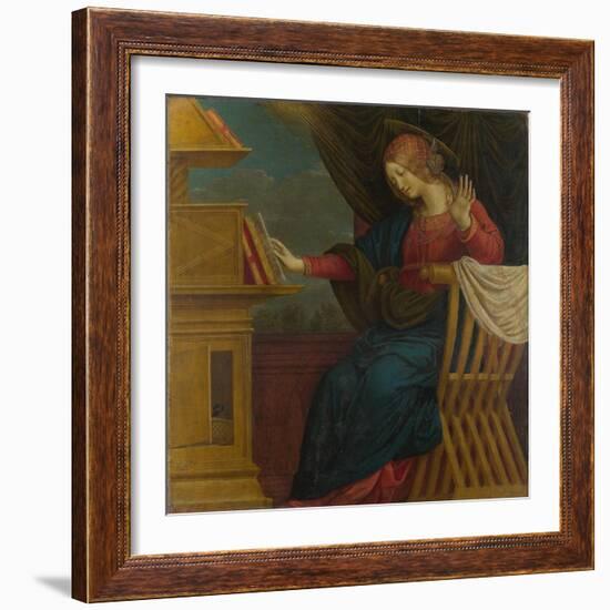 The Virgin Mary (Panel from an Altarpiece: the Annunciatio), before 1511-Gaudenzio Ferrari-Framed Giclee Print