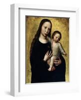 The Virgin Mary with the Child Jesus in a Shirt-Ambrosius Benson-Framed Giclee Print