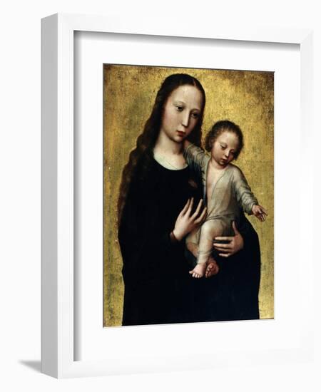 The Virgin Mary with the Child Jesus in a Shirt-Ambrosius Benson-Framed Giclee Print