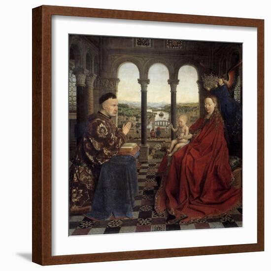 The Virgin of Chancellor Rolin - by Jan Van Eyck-null-Framed Giclee Print