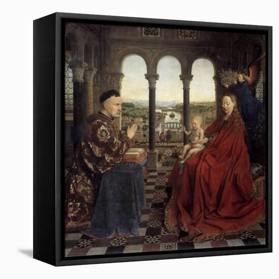 The Virgin of Chancellor Rolin - by Jan Van Eyck-null-Framed Stretched Canvas