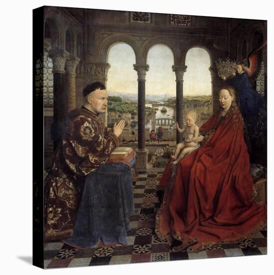The Virgin of Chancellor Rolin - by Jan Van Eyck-null-Stretched Canvas