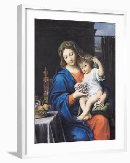 The Virgin of the Grapes, 1640-50-Pierre Mignard-Framed Giclee Print