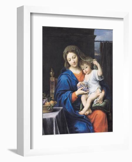 The Virgin of the Grapes, 1640-50-Pierre Mignard-Framed Giclee Print