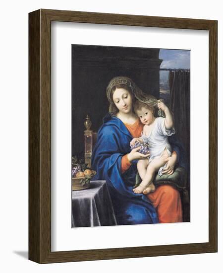 The Virgin of the Grapes, 1640-50-Pierre Mignard-Framed Premium Giclee Print