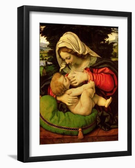 The Virgin of the Green Cushion, 1507-10-Andrea Solario-Framed Giclee Print