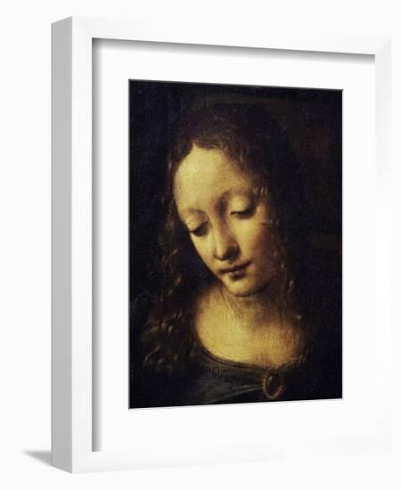 The Virgin of the Rocks Detail of Virgin-Leonardo da Vinci-Framed Giclee Print