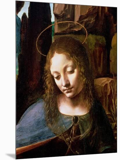 The Virgin of the Rocks (The Virgin with the Infant Saint John Adoring the Infant Christ )-Leonardo da Vinci-Mounted Giclee Print