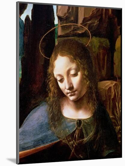 The Virgin of the Rocks (The Virgin with the Infant Saint John Adoring the Infant Christ )-Leonardo da Vinci-Mounted Premium Giclee Print