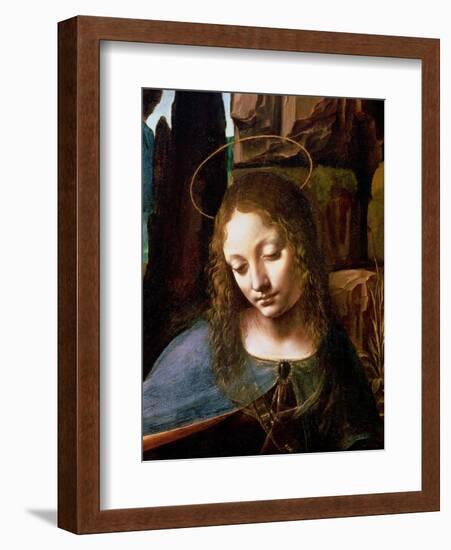 The Virgin of the Rocks (The Virgin with the Infant Saint John Adoring the Infant Christ )-Leonardo da Vinci-Framed Giclee Print