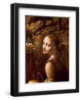 The Virgin of the Rocks (The Virgin with the Infant St. John Adoring the Infant Christ)-Leonardo da Vinci-Framed Premium Giclee Print