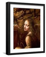 The Virgin of the Rocks (The Virgin with the Infant St. John Adoring the Infant Christ)-Leonardo da Vinci-Framed Premium Giclee Print