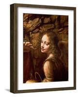 The Virgin of the Rocks (The Virgin with the Infant St. John Adoring the Infant Christ)-Leonardo da Vinci-Framed Giclee Print