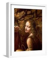 The Virgin of the Rocks (The Virgin with the Infant St. John Adoring the Infant Christ)-Leonardo da Vinci-Framed Giclee Print