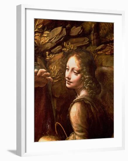 The Virgin of the Rocks (The Virgin with the Infant St. John Adoring the Infant Christ)-Leonardo da Vinci-Framed Giclee Print