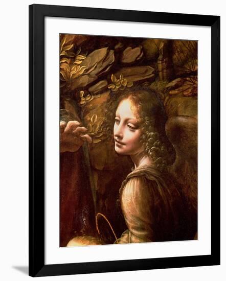 The Virgin of the Rocks (The Virgin with the Infant St. John Adoring the Infant Christ)-Leonardo da Vinci-Framed Giclee Print