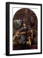 The Virgin of the Rocks (With the Infant St. John Adoring the Infant Christ) circa 1508-Leonardo da Vinci-Framed Giclee Print