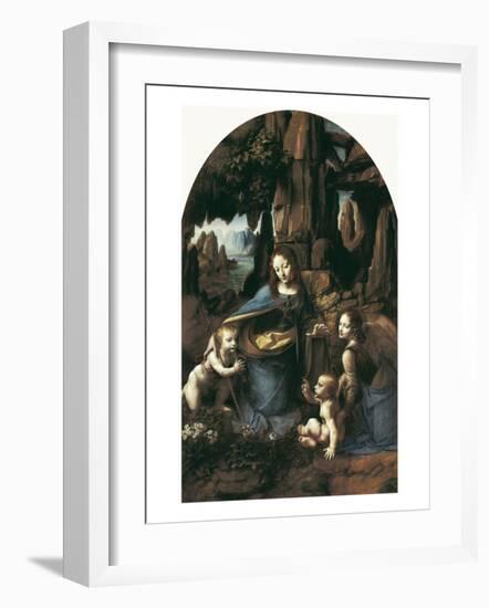 The Virgin of the Rocks-Leonardo da Vinci-Framed Art Print