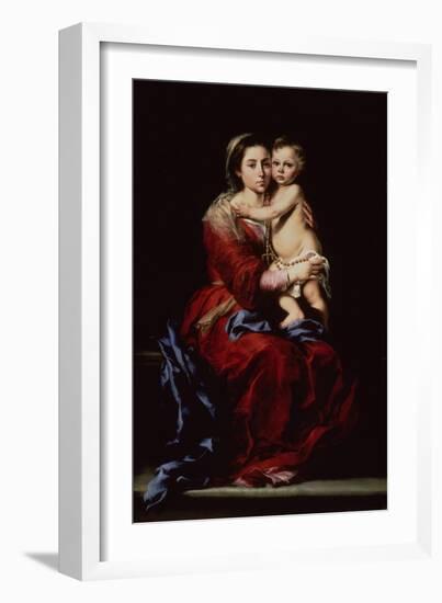 The Virgin of the Rosary, c.1650-Bartolome Esteban Murillo-Framed Giclee Print