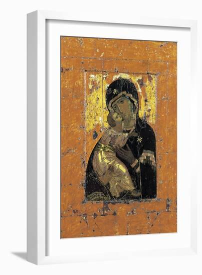The Virgin of Vladimir, Byzantine Icon, Early 12th Century-null-Framed Giclee Print