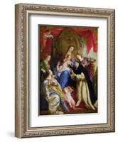 The Virgin Offering the Rosary to St. Dominic, 1641-Gaspard de Crayer-Framed Giclee Print