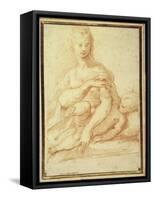 The Virgin Playing with the Child on Her Lap-Parmigianino-Framed Stretched Canvas