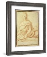 The Virgin Playing with the Child on Her Lap-Parmigianino-Framed Giclee Print