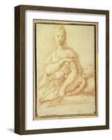 The Virgin Playing with the Child on Her Lap-Parmigianino-Framed Giclee Print