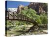 The Virgin River, Foot Bridge to Access the Emerald Pools, Zion National Park, Utah, United States -Richard Maschmeyer-Stretched Canvas