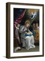 The Virgin Sewing, Accompanied by Four Angels (La Couseuse) Par Reni, Guido (1575-1642). Oil on Cop-Guido Reni-Framed Giclee Print