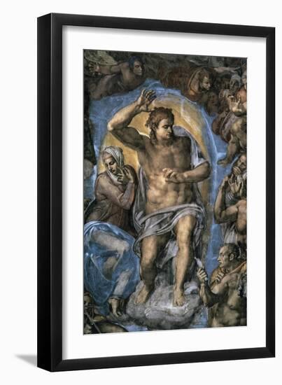 The Virgin Trying to Intercede with Christ-Michelangelo Buonarroti-Framed Giclee Print