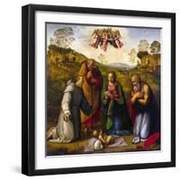 The Virgin with Child and Saints Francis and Jerome, 1510s-Ridolfo Ghirlandaio-Framed Giclee Print