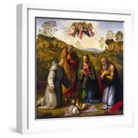 The Virgin with Child and Saints Francis and Jerome, 1510s-Ridolfo Ghirlandaio-Framed Giclee Print