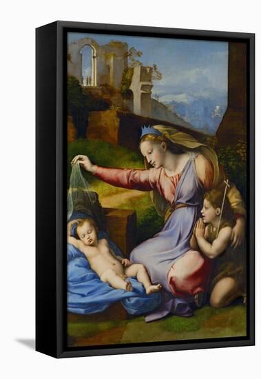 The Virgin with the Blue Coronet-Raphael-Framed Stretched Canvas