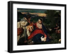 The Virgin with the Rabbit-Titian (Tiziano Vecelli)-Framed Giclee Print