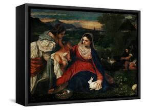 The Virgin with the Rabbit-Titian (Tiziano Vecelli)-Framed Stretched Canvas