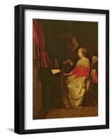 The Virginal Lesson-Gabriel Metsu-Framed Giclee Print