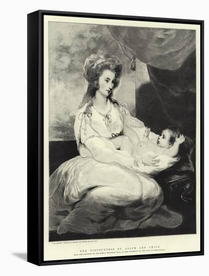 The Viscountess St Asaph and Child-Sir Joshua Reynolds-Framed Stretched Canvas