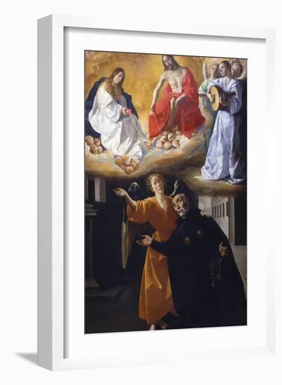 The Vision of Saint Alphonsus Rodríguez-Francisco de Zurbarán-Framed Giclee Print