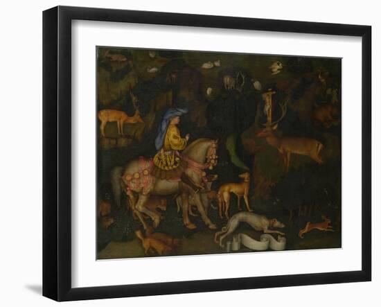 The Vision of Saint Eustace, C. 1440-Antonio Pisanello-Framed Giclee Print