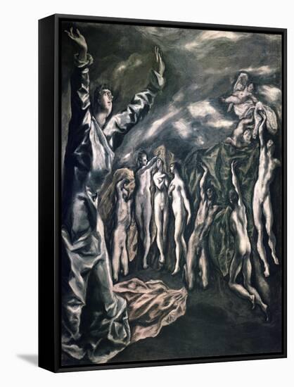 The Vision of Saint John-El Greco-Framed Stretched Canvas