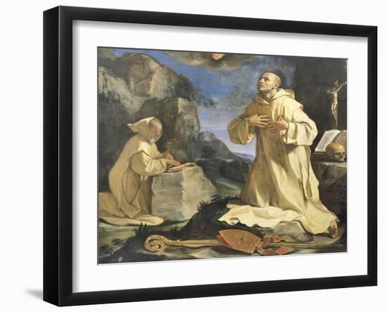 The Vision of St Bruno, 1647-Giovanni Francesco Barbieri-Framed Giclee Print