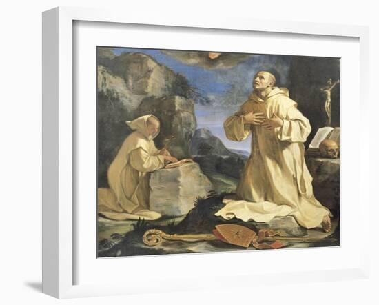 The Vision of St Bruno, 1647-Giovanni Francesco Barbieri-Framed Giclee Print