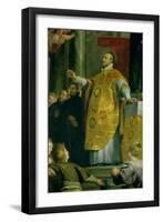 The Vision of St. Ignatius of Loyola (circa 1491-1556) Detail of the Saint, 1617-18-Peter Paul Rubens-Framed Giclee Print